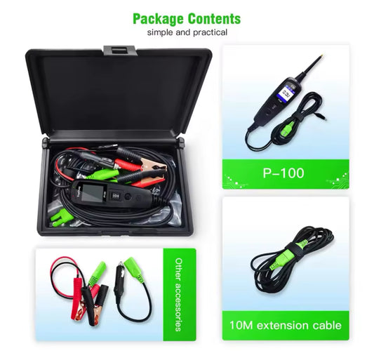 Jdiag P100 12V 24V Car Electrical Circuit Tester Power Probe with 10M Cable
